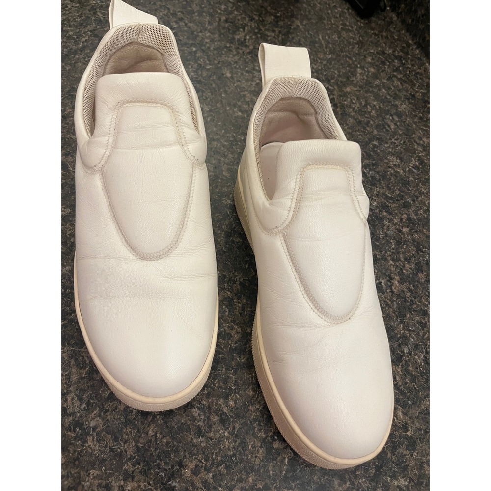 Celine Paris Women Cream Leather Padded Slip On Platform Sneakers Size 37 Italy - Picture 4 of 8